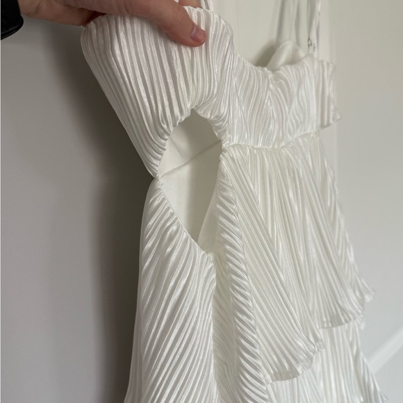 Lulus Sleek Satin Tiered Mini Dress - Picture 4 of 5